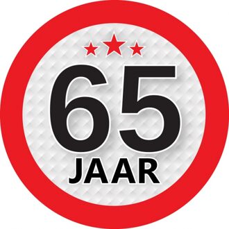 65 jaar leeftijd sticker rond 9 cm verjaardag versiering Multi