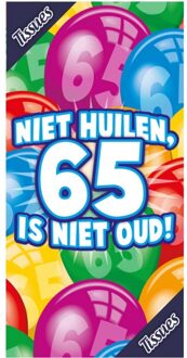 65 jaar verjaardag cadeau - Tissuebox 65 is niet oud - zakdoekjes - 22 x 11 cm Multi