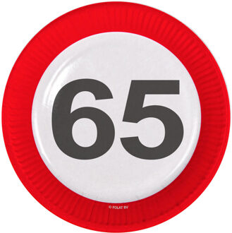 65 Jaar Verkeersbord Borden - 8 stuks Rood - Zalm