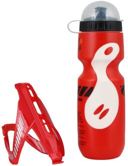 650 Ml Fiets Waterbottle Weg Mountainbike Fles Water Outdoor Fietsen Waterkoker Draagbare Met Fles Houder Fiets Accessoires rood