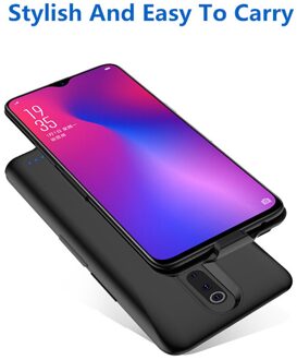 6500Mah Ultra Dunne Batterij Charger Cases Voor Oppo Reno Batterij Case Draagbare Power Bank Pack Opladen Case zwart