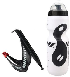 650Ml Fietsen Fles Met Houder Mountainbike Carbon Geweven V-Vormige Fles Set Outdoor Fietsen Accessoire 07