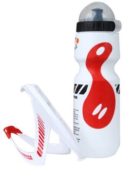 650Ml Mountainbike Fiets Water Drink Fles + Houder Kooi Outdoor Sport Plastic Draagbare Ketel Water Fles Drinkware wit