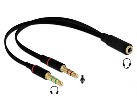 65967 audio kabel 0,2 m 3.5mm 2 x 3.5mm Zwart