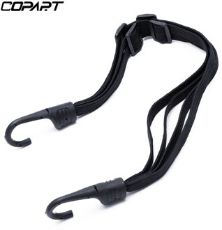 65Cm 2 Haken Universele Motorhelm Bandjes Sterkte Intrekbare Helm Brandstoftank Bagage Elastisch Touw Vaste Strap Netto Riem zwart