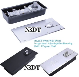 65Kg 90 & 115 Graden Hold Open 2 Stage Snelheid Aanpassen Vloer Gemonteerde Hydraulische Verbergen Deurdranger Floor Lente borstel Matte Black