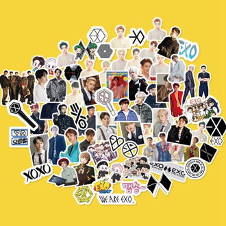 65Pcs Kpop Creative Cute Self-made Exo Q Version Pretty Boys Scrapbooking Stickers /Decorative Sticker /DIY Craft Photo Albums