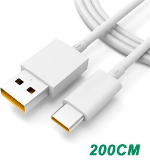 65W Supervooc 2.0 Fast Charger Voor Oppo Vinden X2 Pro Reno 5 5G 3 4 Pro Ace 2 x20 X2 Realme X50 Pro RX17 Pro 2M Type-C Kabel enkel en alleen kabel