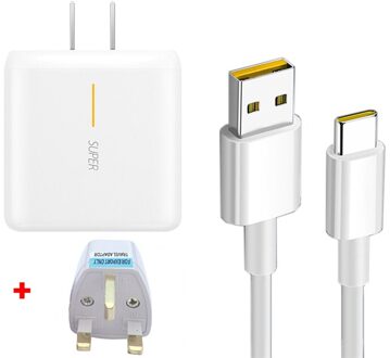 65W Supervooc 2.0 Fast Charger Voor Oppo Vinden X2 Pro Reno 5 5G 3 4 Pro Ace 2 x20 X2 Realme X50 Pro RX17 Pro 2M Type-C Kabel US lader UK kabel