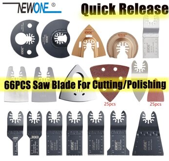 66 Pcs Quick Change Oscillerende Multitool Zaagblad Accessoires, Voor Fein Power Tool, Metalen Snijden