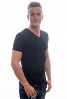 6620 - 2-pack Heren T-shirt V-Hals Zwart Stretch - XL