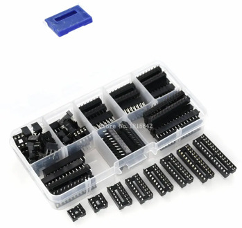 66PCS/Lot DIP IC Sockets Adaptor Solder Type Socket Kit 6,8,14,16,18,20,24,28 pins New