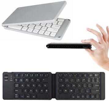 67 Sleutels Light-Handige Bluetooth Opvouwbare Toetsenbord Opvouwbare Draadloze Toetsenbord Voor Ios Android Windows Ipad Tablet Telefoon Iphone zwart