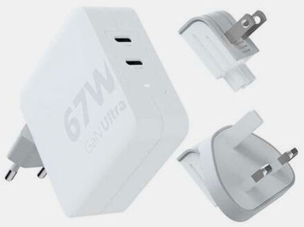 67W GaN-Ultra Travel Adapter + USB-C PD Kabel Wit - One size
