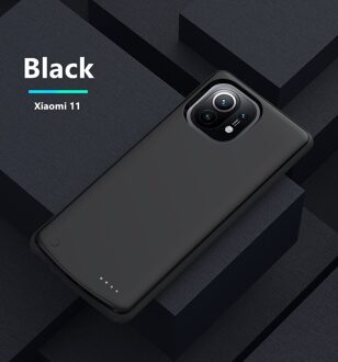 6800 Mah Voor Xiaomi Mi 11 Batterij Case Smart Phone Stand Cover Smart Power Bank Voor Xiaomi 11 Batterij Oplader case zwart