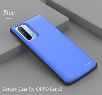 6800Mah Power Bank Acculader Case Voor Oppo A91 Case Externe Backup Opladen Cover Voor Oppo Reno3 Batterij Case blauw For OPPO Reno3
