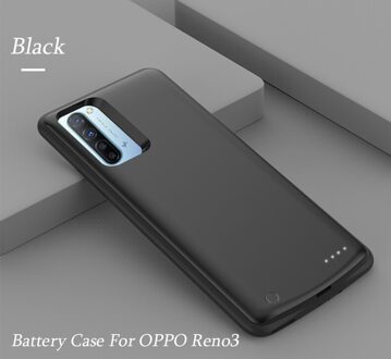 6800Mah Power Bank Acculader Case Voor Oppo A91 Case Externe Backup Opladen Cover Voor Oppo Reno3 Batterij Case zwart For OPPO Reno3