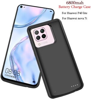 6800Mah Power Bank Battery Charger Case Voor Huawei P40 Lite Externe Backup Opladen Cover Voor Huawei Nova 7i Batterij case P40 lite-blauw