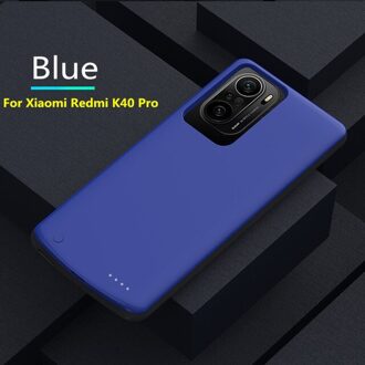 6800Mah Shockproof Acculader Case Voor Redmi K40 Draagbare Telefoon Power Bank Voor Xiaomi Redmi K40 Pro Power Opladen cover blauw For K40 Pro