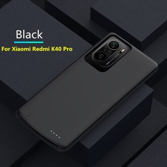 6800Mah Shockproof Acculader Case Voor Redmi K40 Draagbare Telefoon Power Bank Voor Xiaomi Redmi K40 Pro Power Opladen cover zwart For K40 Pro