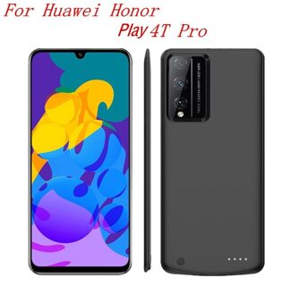 6800Mah Snelle Oplader Batterij Case Voor Huawei Honor Play 4T Pro Externe Draagbare Power Bank Batterij Oplader case zwart