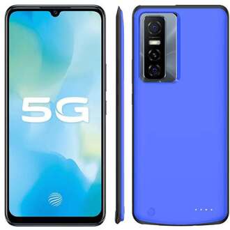 6800Mah Uitgebreid Telefoon Batterij Power Case Voor Oppo Y73S Draagbare Power Bank Case Backup Battery Charger Cover Oppo Y73S Blauw