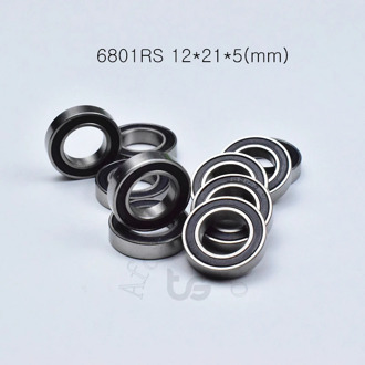 6801RS 12*21*5(mm) 10piece bearing ABEC-5 6801 6801RS chrome steel bearing Rubber sealed bearing Thin wall bearing free shipping