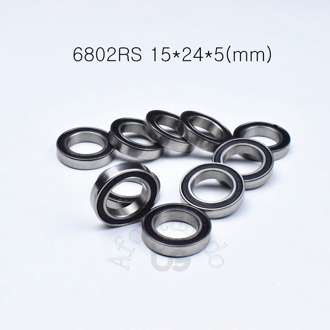 6802RS 15*24*5(mm) 10pieces free shipping bearing ABEC-5 61802 Rubber sealed bearing Thin wall bearing Bicycle bearing