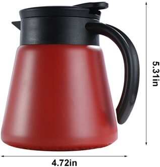 680Ml Geïsoleerde Fles Water Drukken Soort Roestvrij Staal Thermische Isolatie Waterkoker Koffie Pot Thermoskan Waterkokers Jug Thuis Rood