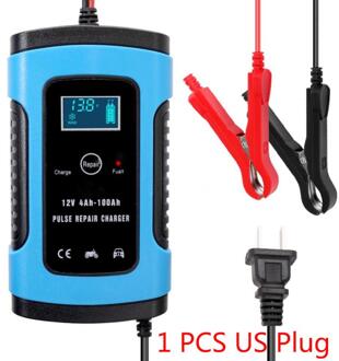6A Volledige Automatische Auto Acculader 12V Power Pulse Reparatie Laders Nat Droog Lood-zuur Batterij-Opladers Digitale lcd Display US plug