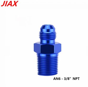 6AN Een-6 Tot 3/8 "Npt Buitendraad Aluminium Geanodiseerd Montage Adapter blauw