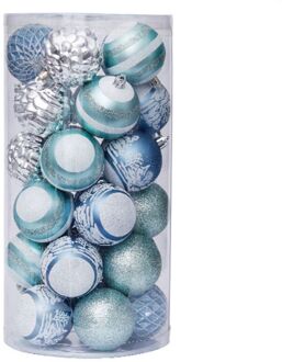 6Cm Kerstboom Opknoping Snuisterij Bal Voor Xmas Kerstmis Nieuwjaar Party Thuis Opknoping Ornament Decoraties blauw