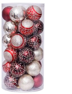 6Cm Kerstboom Opknoping Snuisterij Bal Voor Xmas Kerstmis Nieuwjaar Party Thuis Opknoping Ornament Decoraties rood en goud