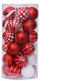 6Cm Kerstboom Opknoping Snuisterij Bal Voor Xmas Kerstmis Nieuwjaar Party Thuis Opknoping Ornament Decoraties rood