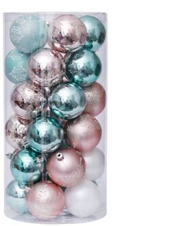 6Cm Kerstboom Opknoping Snuisterij Bal Voor Xmas Kerstmis Nieuwjaar Party Thuis Opknoping Ornament Decoraties roos gouden