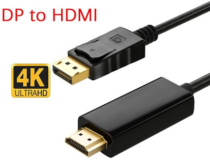 6FT Displayport Hdmi-Compatibel Adapter 1080P 4K Display Port Converter Voor Pc Laptop Projector Dp Naar Displayport kabel 1.8m / 4K DP to HDMIb