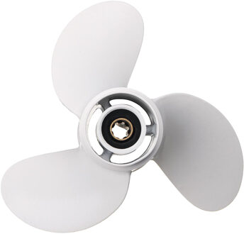 6G1-45941-00-El voor Yamaha 6-8Hp 8 1/2X8 1/2 Boot Buitenboordmotor Propeller Wit Aluminium Legering 7 Spline Tooths R Rotatie 3 Blade
