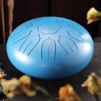 6in 8-Tone Staal Tong Drum C Sleutel Percussie Instrument Handpan Drum Met Hamers ENA88 meer blauw