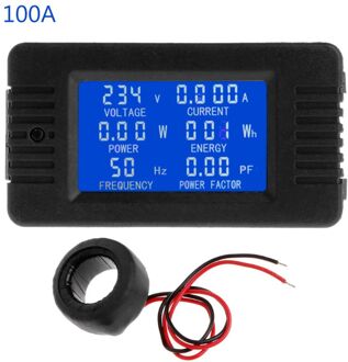 6in1 Digitale Ac 80 ~ 260V Power Energy Monitor Spanning Stroom Kwh Watt Meter 100A