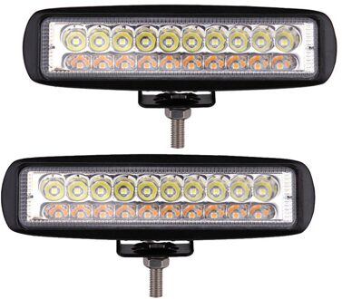 6Inch 60W LED Verlichting Bar Spotlight Rijden Fog Lamp voor 4x4 Truck Auto Dual Kleur wit & Amber auto accessoires 2stk