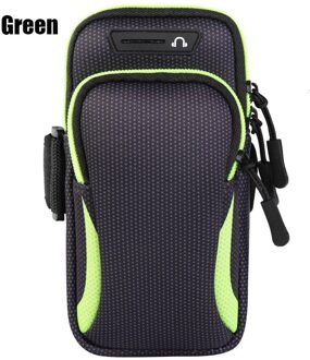 6Inch Outdoor Sport Telefoon Houder Armband Case Voor Samsung Gym Running Phone Bag Arm Band Case Voor Iphone 12 pro Max 11X7 + 190mmx90mm groen