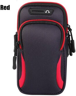 6Inch Outdoor Sport Telefoon Houder Armband Case Voor Samsung Gym Running Phone Bag Arm Band Case Voor Iphone 12 pro Max 11X7 + 190mmx90mm rood