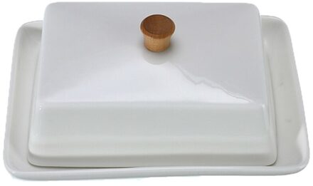 6Inch Wit Sushi Schotel Fruit Kaas Platen Keramische Botervloot Compote Cuisine Prachtige Cover Opbergdoos Container Houder