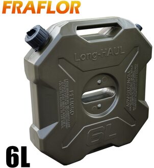 6L Liter Zwart Rood Groen Brandstof Jerry Kan Spare Plastic Benzine Tank Jerrycan Mount Motorfiets Olie Tanks Auto Gas Benzine bus 6L groen nee Lock