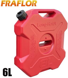 6L Liter Zwart Rood Groen Brandstof Jerry Kan Spare Plastic Benzine Tank Jerrycan Mount Motorfiets Olie Tanks Auto Gas Benzine bus 6L rood nee Lock