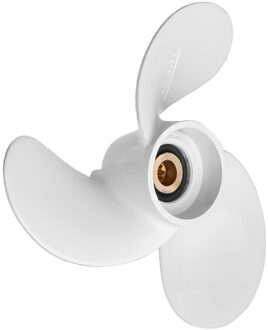 6L5-45943-00-EL Aluminiumlegering Marine Buitenboordmotor Propeller 7 1/4X6 Voor Yamaha 2.5-3HP Wit 9 Spline Tand 3 blades R Rotatie