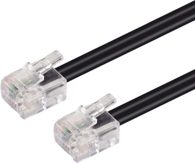 6m RJ-11 Cable Zwart