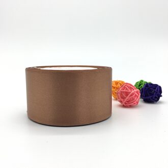 6mm 10mm 15mm 20mm 25mm 38mm 50mm (1 Roll 25yds) bruin Zijde Satijnen Lint Bruiloft Decoratie Uitnodigingskaart Verpakking