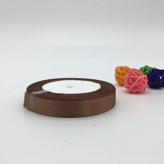 6mm 10mm 15mm 20mm 25mm 38mm 50mm (1 Roll 25yds) bruin Zijde Satijnen Lint Bruiloft Decoratie Uitnodigingskaart Verpakking