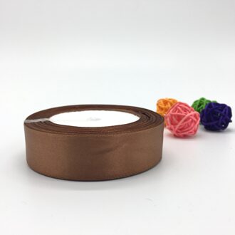 6mm 10mm 15mm 20mm 25mm 38mm 50mm (1 Roll 25yds) bruin Zijde Satijnen Lint Bruiloft Decoratie Uitnodigingskaart Verpakking